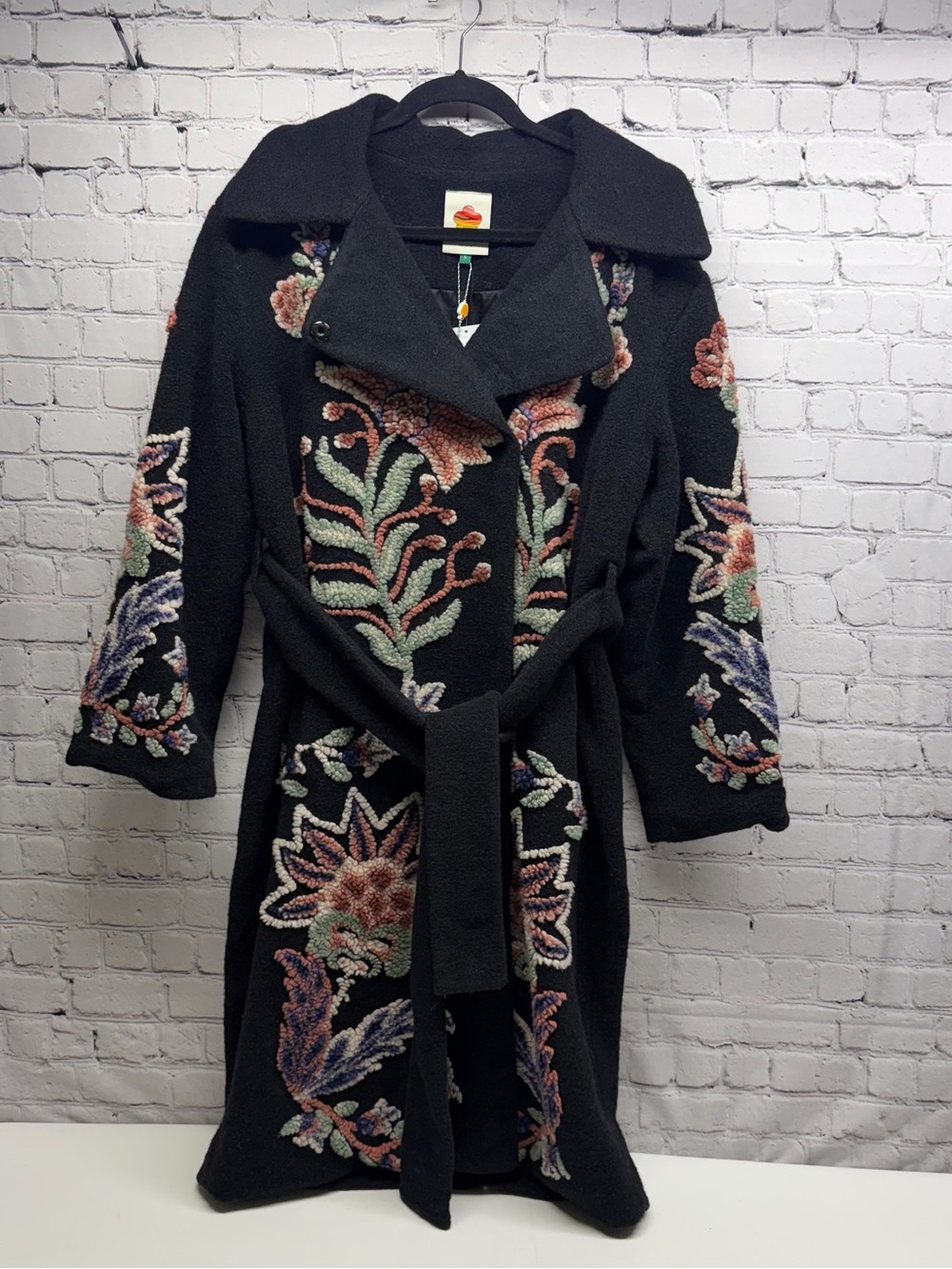FARM Rio embroidered Black Coat with Multicolor size S NWT - Picture 3 of 16